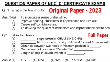 NCC B & C Certificate Model Paper In English PDF - Mission Ncc