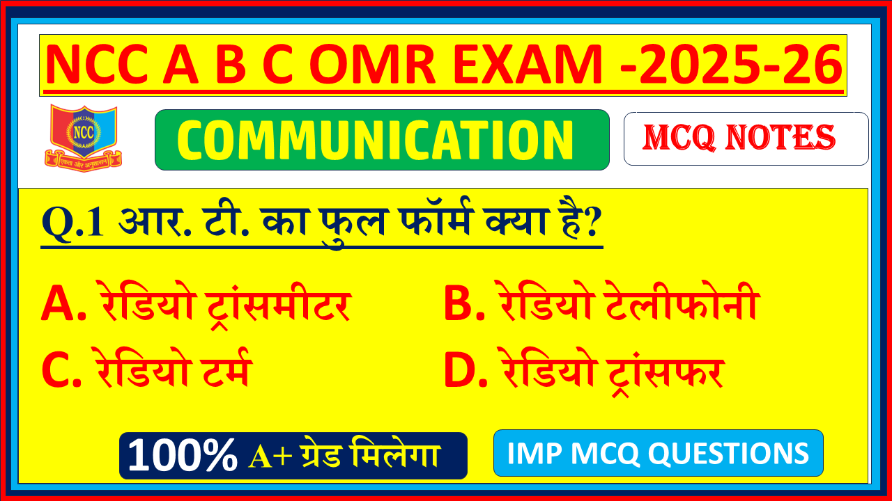 NCC Communication Topic Wise mcq Notes - 19